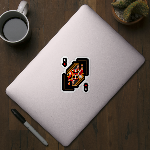 Queen of Diamonds - Poker Card Design by BB Funny Store